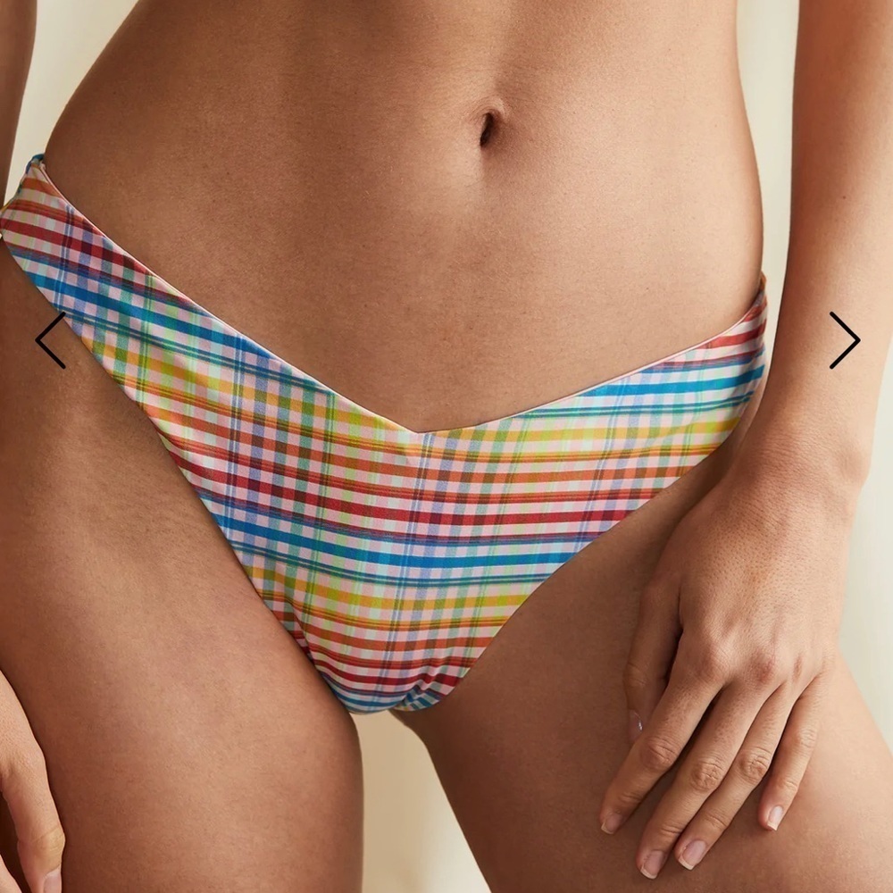 Chiara Multi Plaid Bikini Bottom L